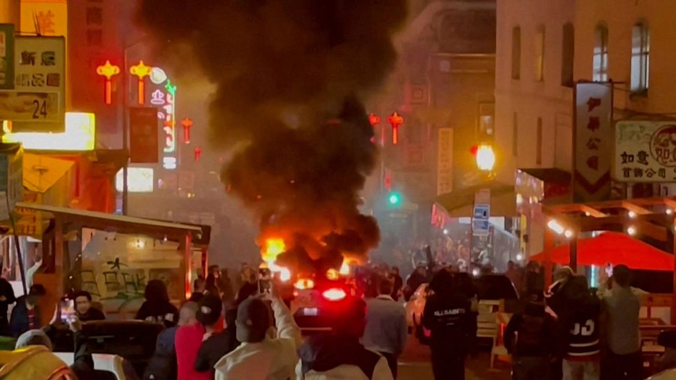 The damage done to the self-driving car in San Francisco