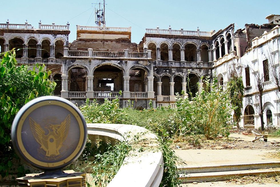 The damaged old Republican Palace in the Sudanese capital Khartoum