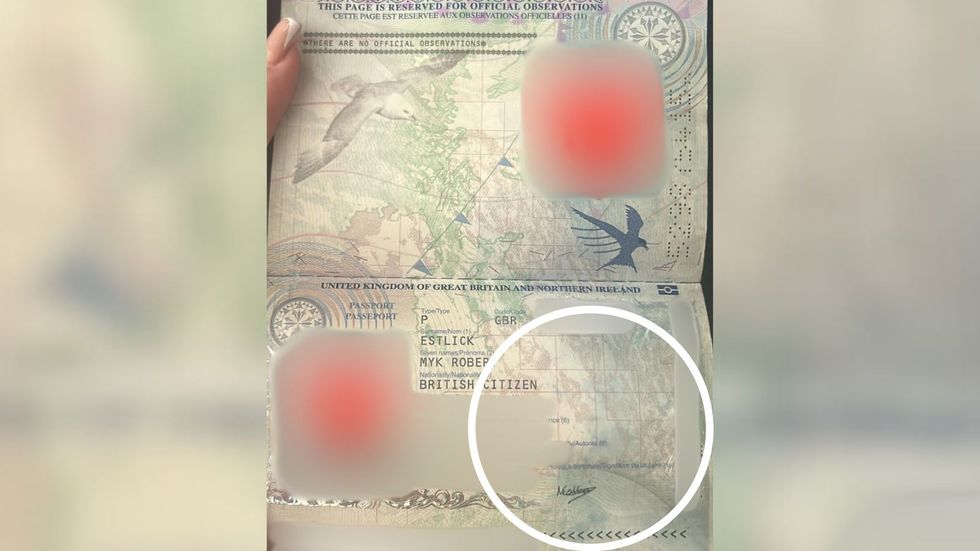 The damaged passport