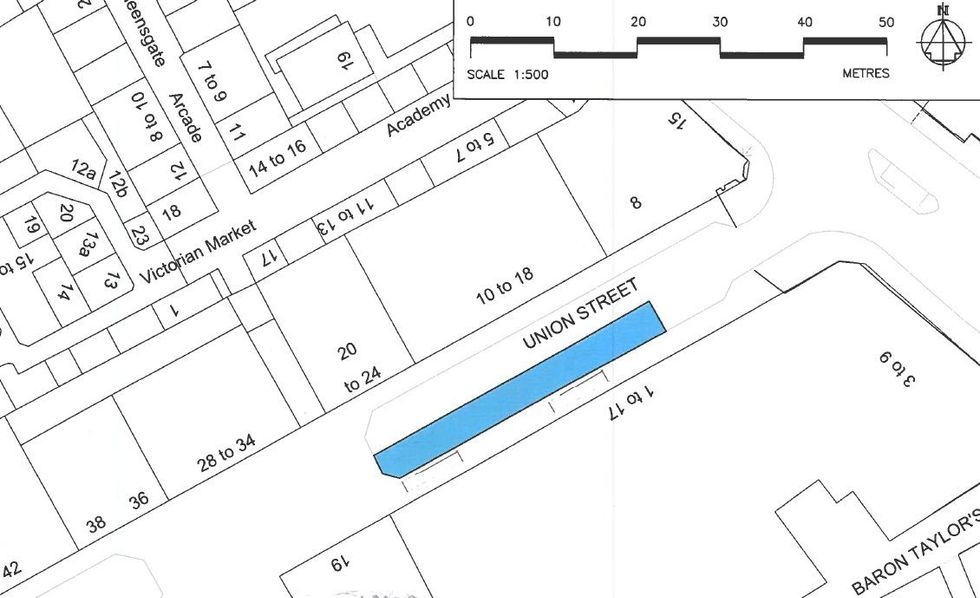 The designated collection point is highlighted in blue on the map