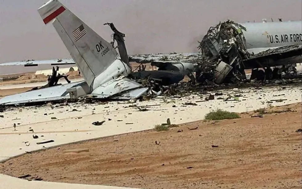 The destroyed E-3 Sentry