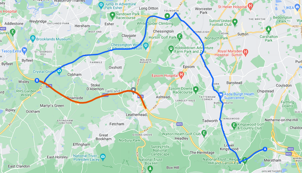 The diversion route set for the M25 closure next month\u200b