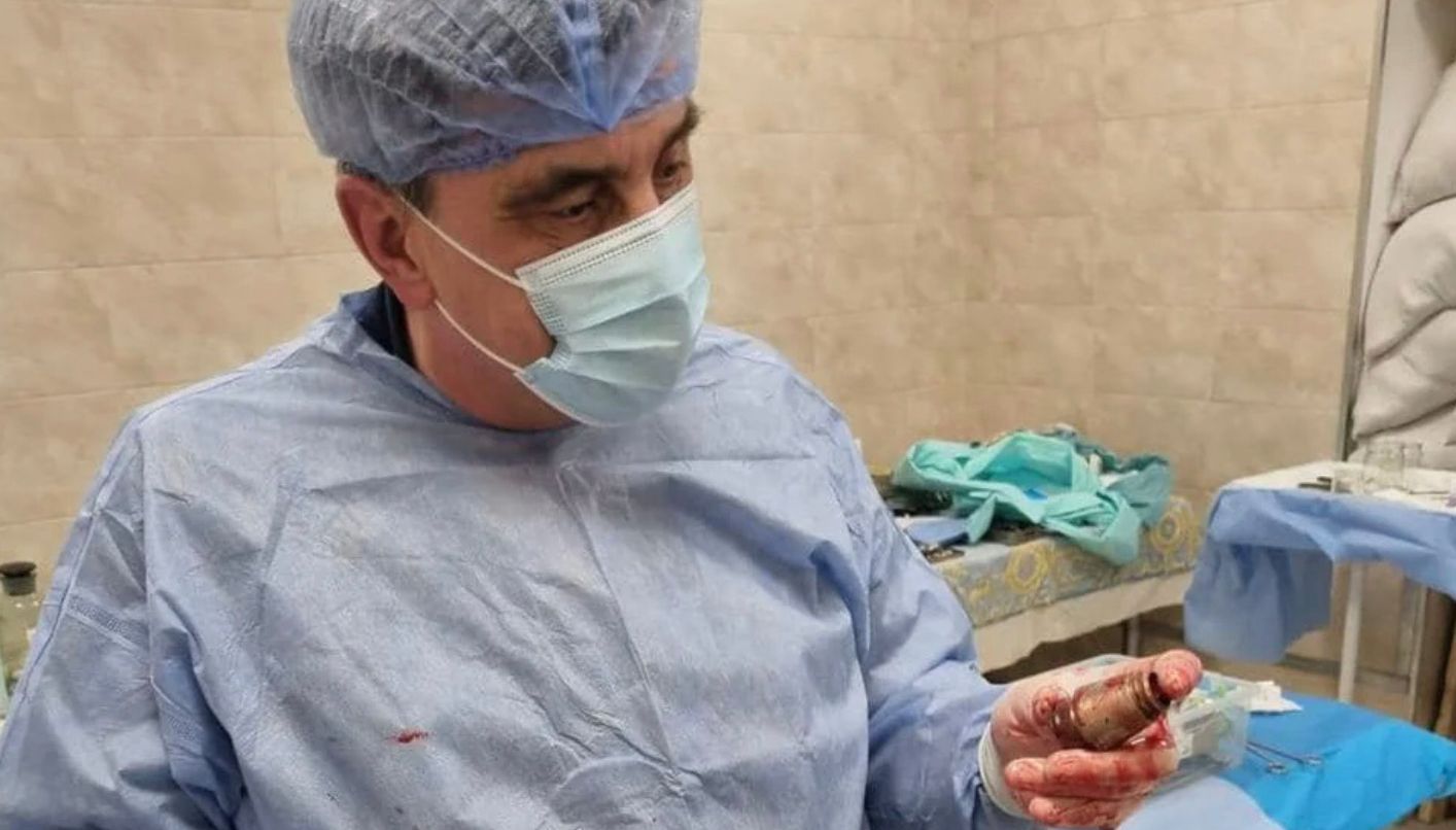 The doctor could not use modern apparatus over fears that it could trigger the grenade.