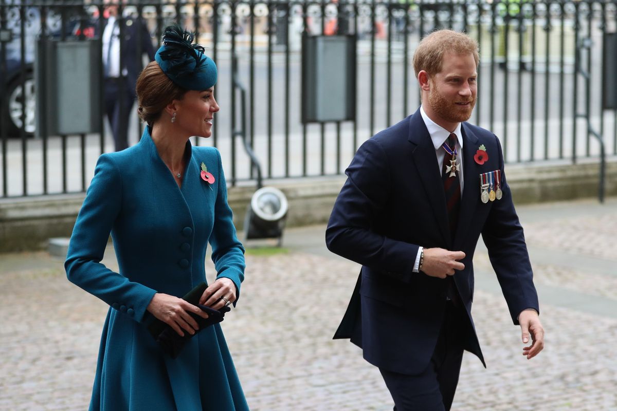 The Duchess of Cambridge and the Duke of Sussex attend the Anzac Day Service of Commemoration and Thanksgiving at Westminster Abbey, London