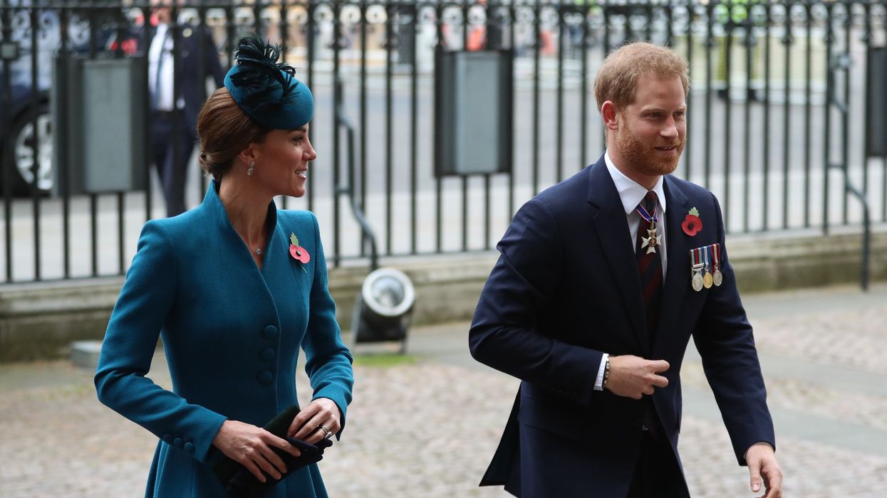 The Duchess of Cambridge and the Duke of Sussex attend the Anzac Day Service of Commemoration and Thanksgiving at Westminster Abbey, London