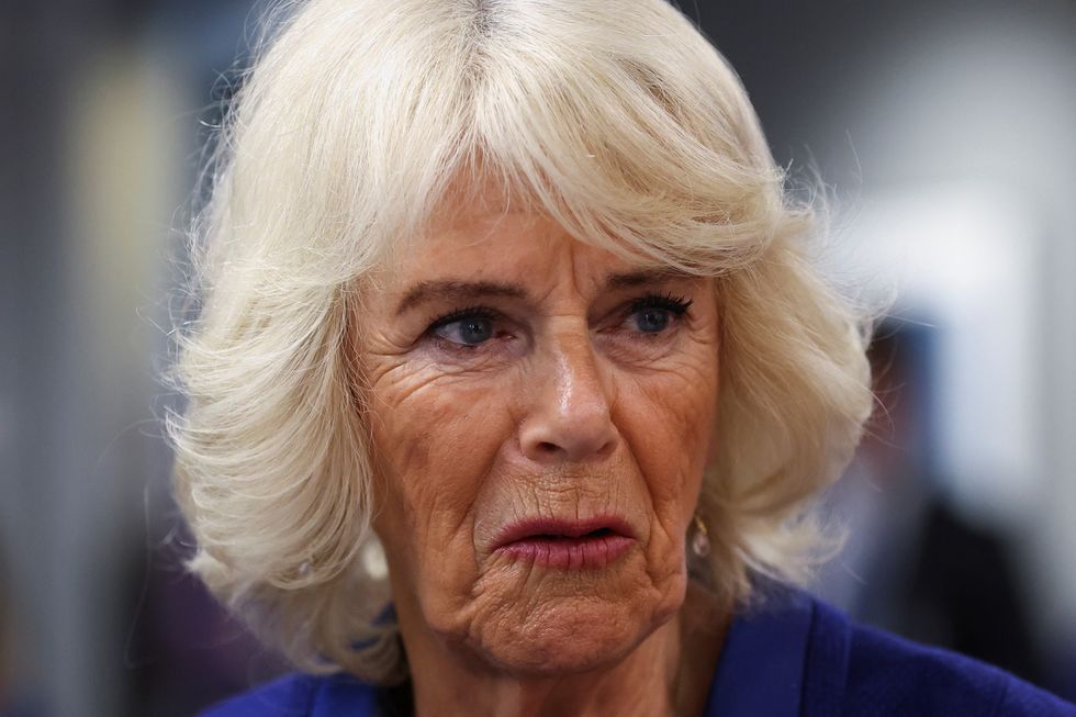 The Duchess of Cornwall listen to BBC Director-General Tim Davie during a visit to the BBC World Service at BBC Broadcasting House, London, to mark it's 90th year and to thank staff and learn how they are continuing their operations across Ukraine, Russia and Afghanistan. Picture date: Thursday April 28, 2022.