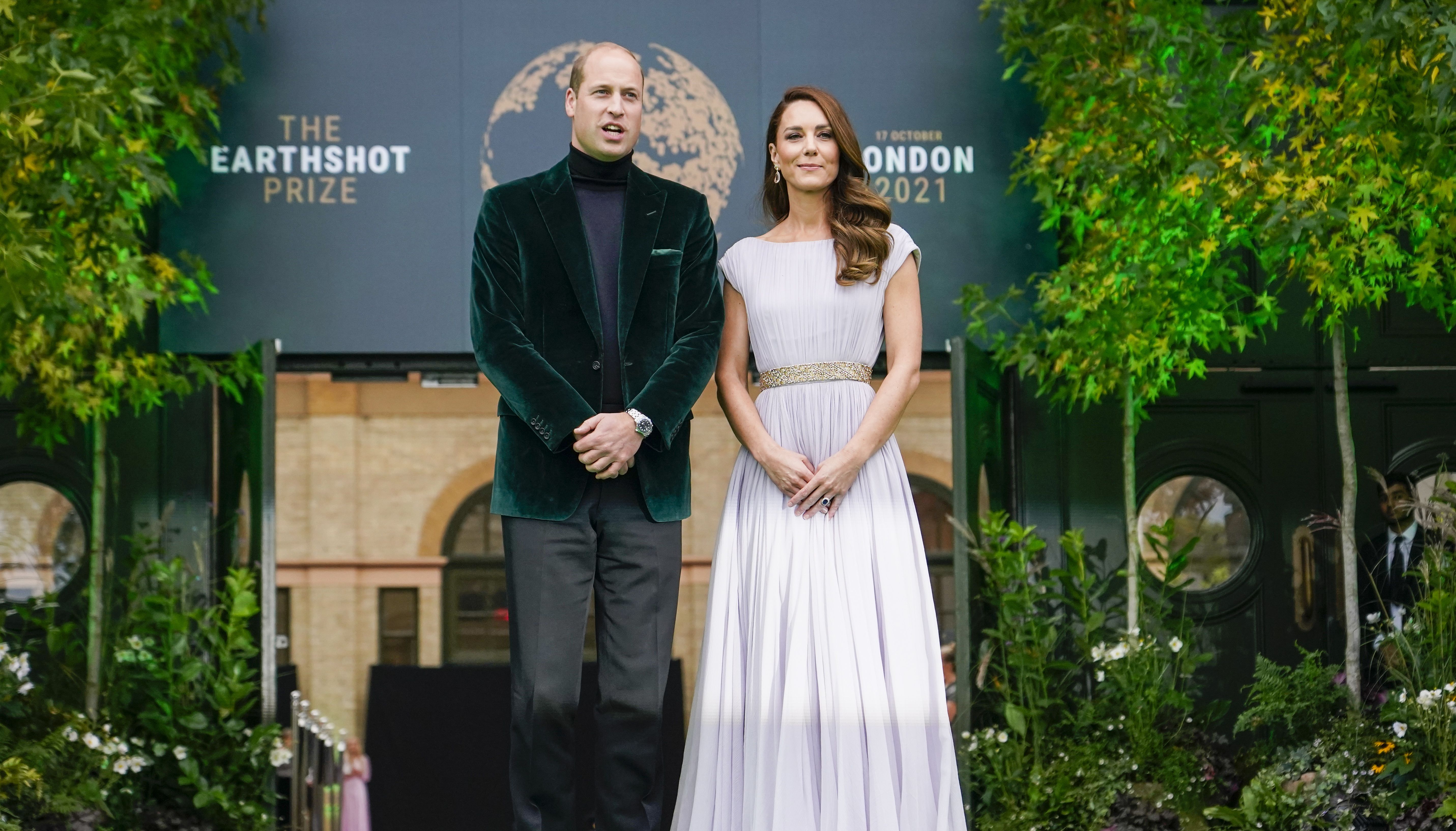 The Duke and Duchess of Cambridge arriving for the first Earthshot Prize awards ceremony at Alexandra Palace in London. They are expected to travel to the USA in December.