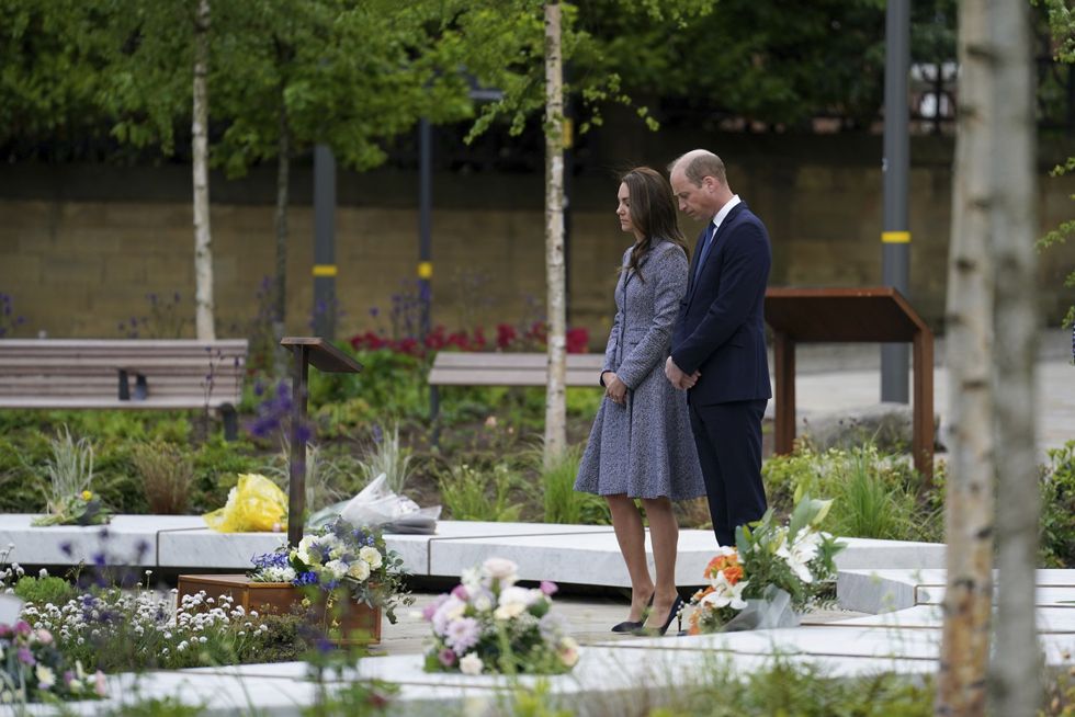 The Duke and Duchess of Cambridge attend the official opening of the Glade of Light Memorial, commemorating the victims of the Manchester Arena attack