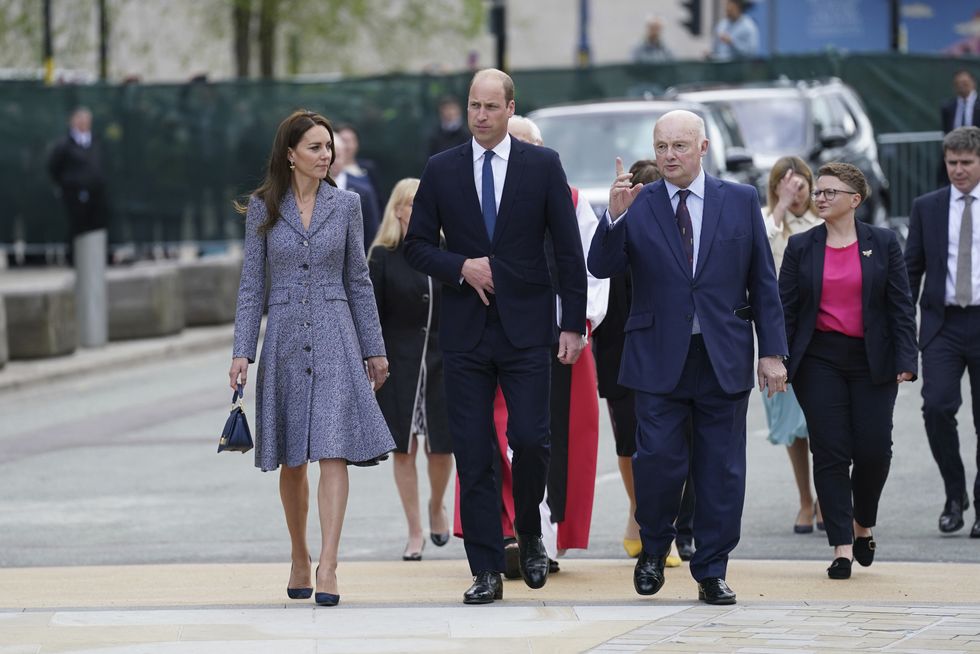 The Duke and Duchess of Cambridge attended a short service before William spoke to the families.