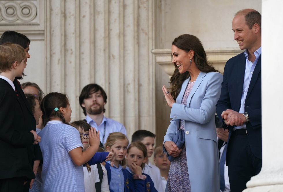 The Duke and Duchess of Cambridge leave after visiting the Fitzwilliam Museum, Cambridge