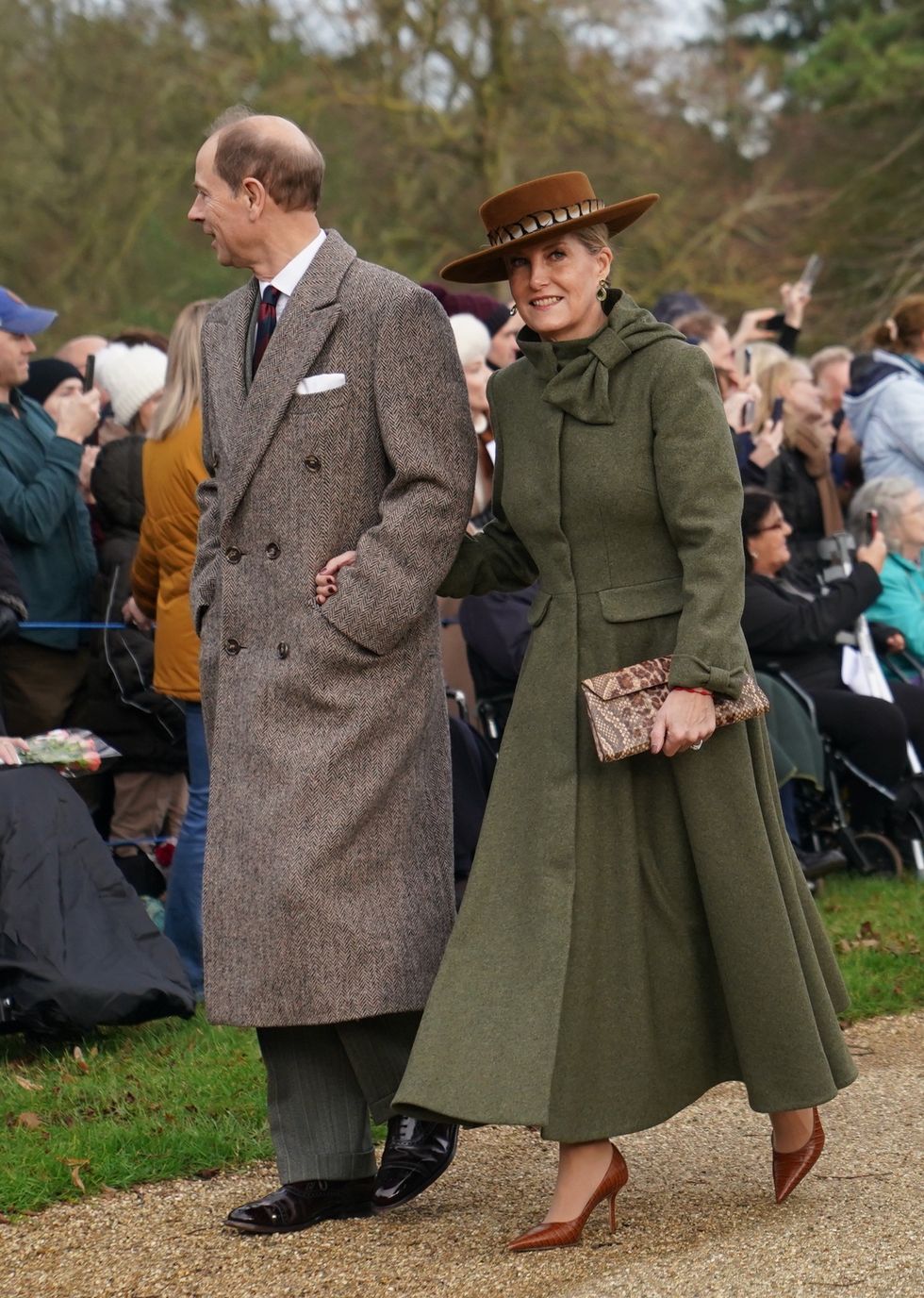 The Duke and Duchess of Edinburgh attending the Christmas Day morning church service