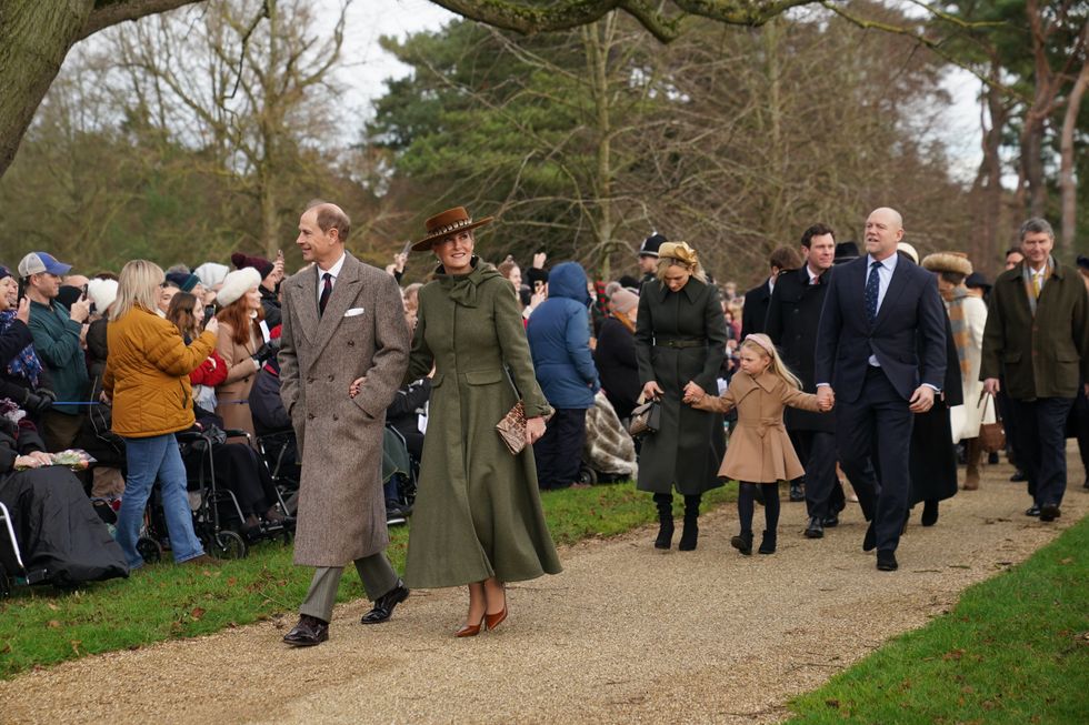 The Duke and Duchess of Edinburgh, Zara Tindall, Lena Tindall and Mike Tindall\u200b