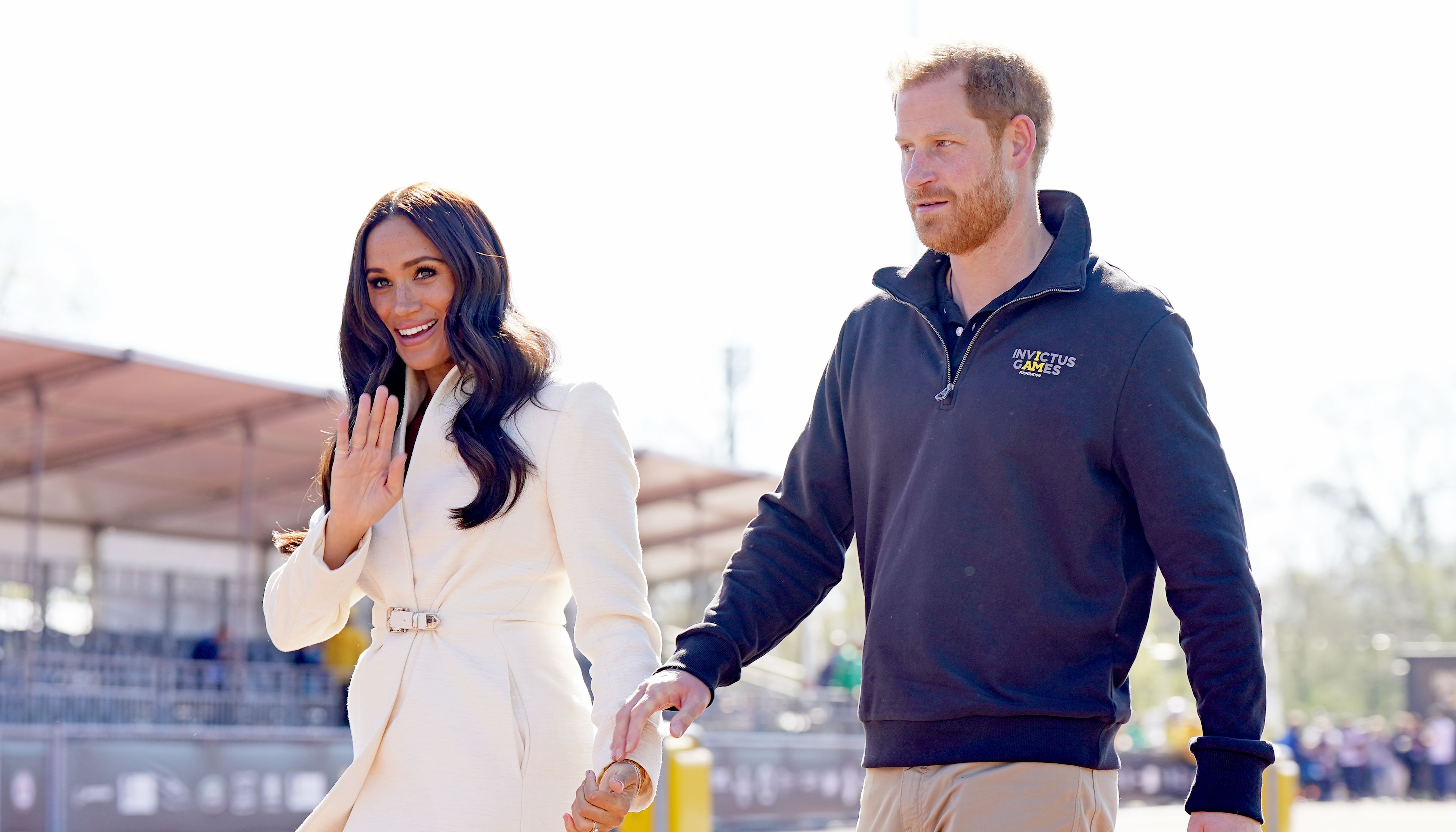 The Duke and Duchess of Sussex attending the Invictus Games athletics events in the Athletics Park, at Zuiderpark the Hague, Netherlands. Picture date: Sunday April 17, 2022.