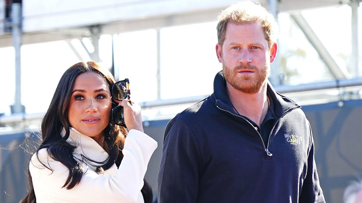 The Duke and Duchess of Sussex attending the Invictus Games athletics events in the Athletics Park, at Zuiderpark the Hague,