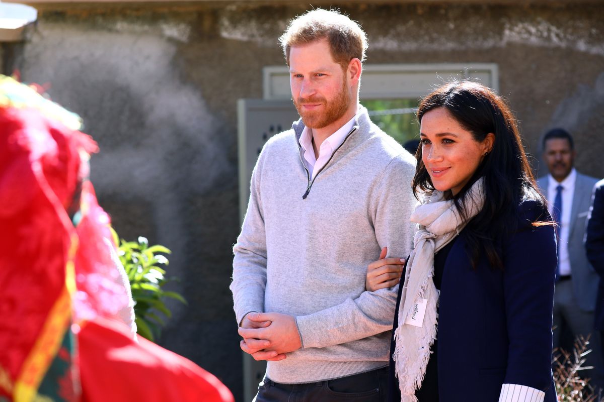The Duke and Duchess of Sussex during their visit to the 'Education For All' boarding house in Asni Town, Atlas Mountains