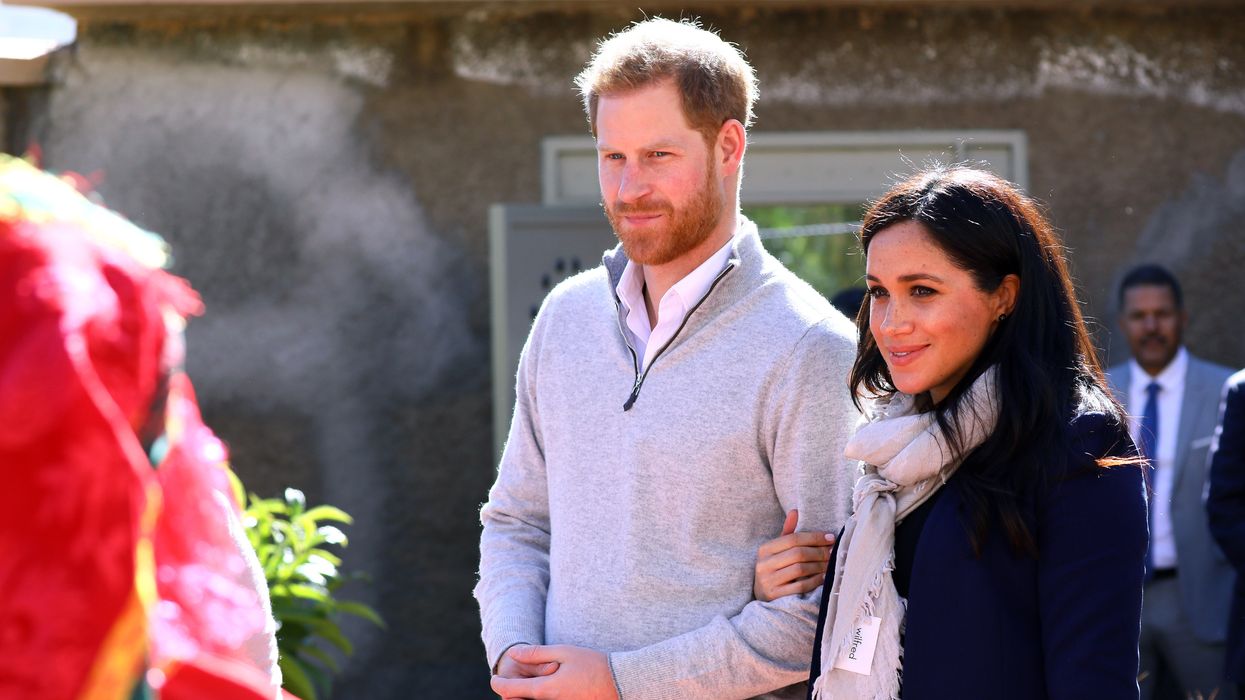 The Duke and Duchess of Sussex during their visit to the 'Education For All' boarding house in Asni Town, Atlas Mountains