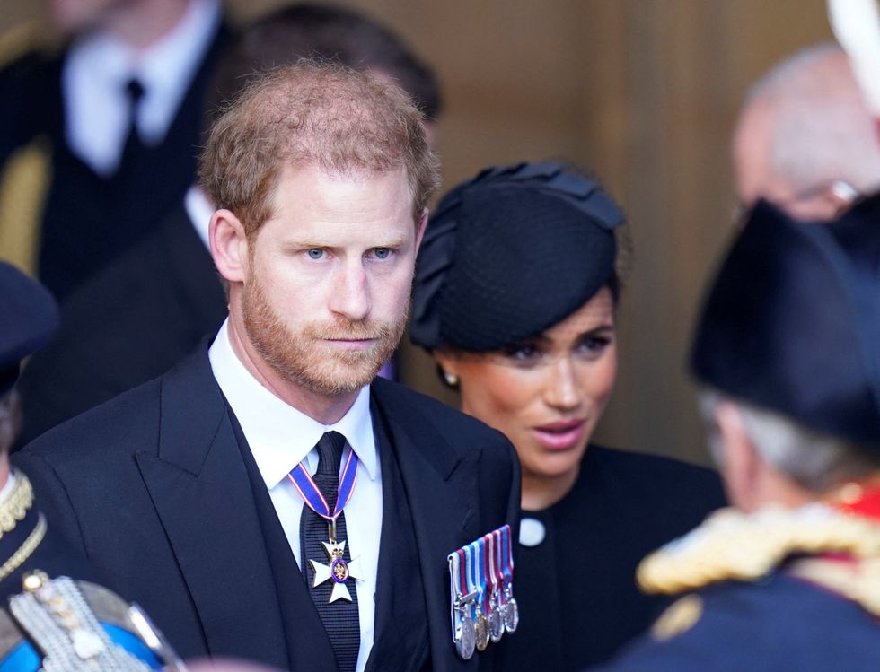 The Duke and Duchess of Sussex leave Westminster Hall, London after the coffin of Queen Elizabeth II was brought to the hall to lie in state ahead of her funeral on Monday. Picture date: Wednesday September 14, 2022. PA Photo. Danny Lawson/Pool via REUTERS