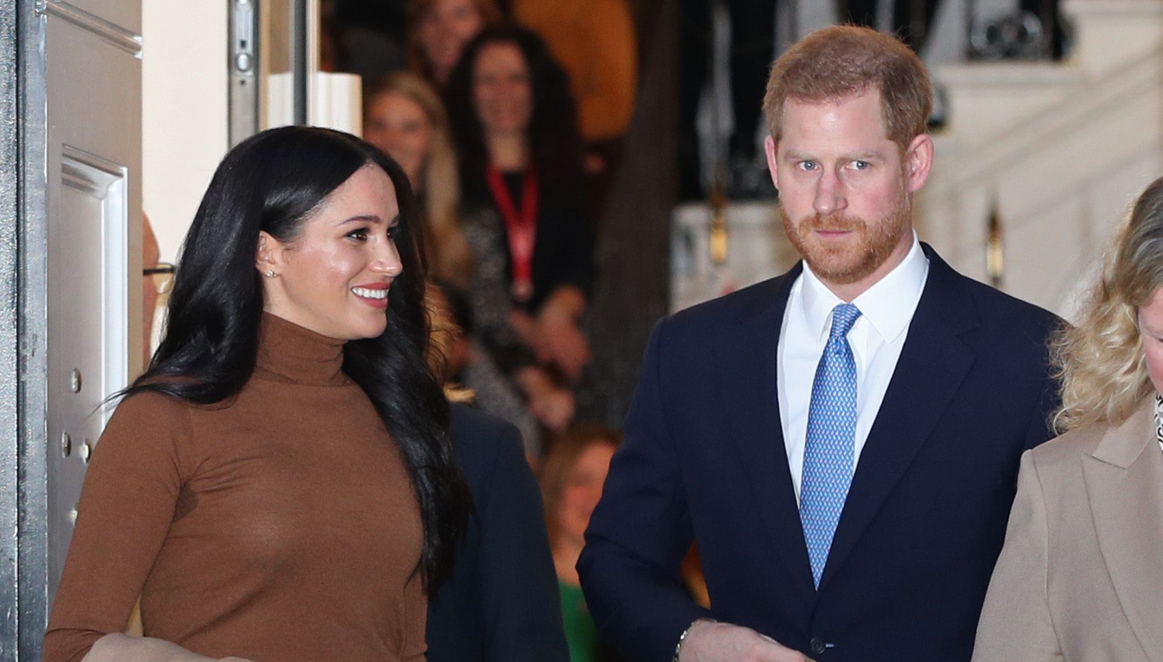 The Duke and Duchess of Sussex leaving after their visit to Canada House, central London, to meet with Canada's High Commissioner to the UK in January 2020.