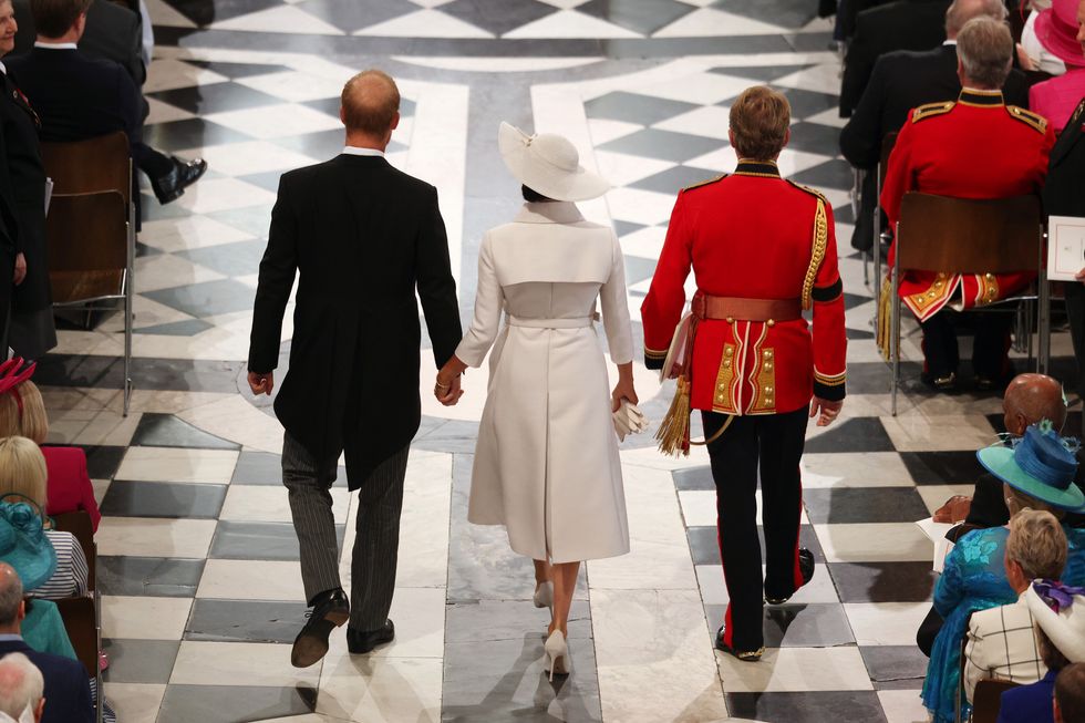 The Duke and Duchess walk down the aisle of St Paul's