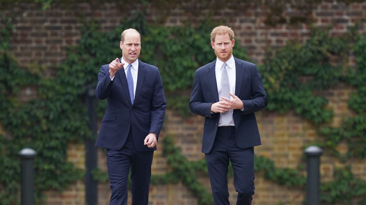 The Duke of Cambridge and Duke of Sussex arrive for the unveiling of a statue they commissioned of their mother Diana