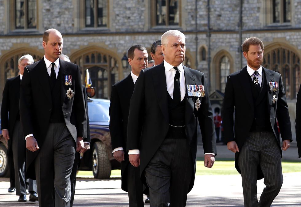 The Duke of Cambridge (left) and The Duke of Sussex (right) ahead of the funeral of the Duke of Edinburgh at Windsor Castle, Berkshire. Picture date: Saturday April 17, 2021.