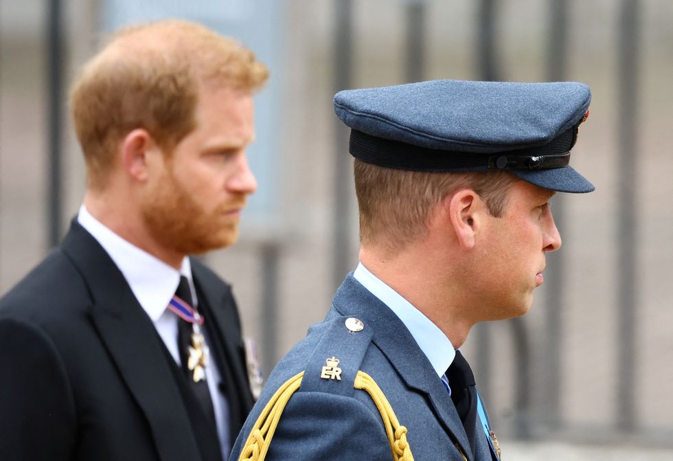 The Duke of Sussex (left) and Prince of Wales , arrive at the State Funeral of Queen Elizabeth II, held at Westminster Abbey, London. Picture date: Monday September 19, 2022.