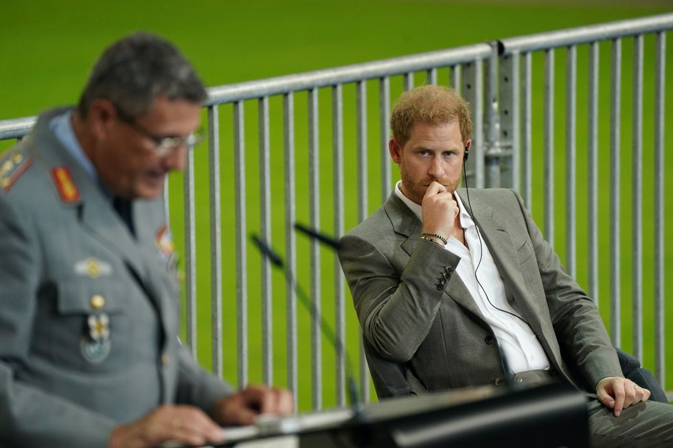 The Duke of Sussex (right) at press conference in Dusseldorf, Germany for the Invictus Games Dusseldorf 2023 One Year to Go event. Picture date: Tuesday September 6, 2022.