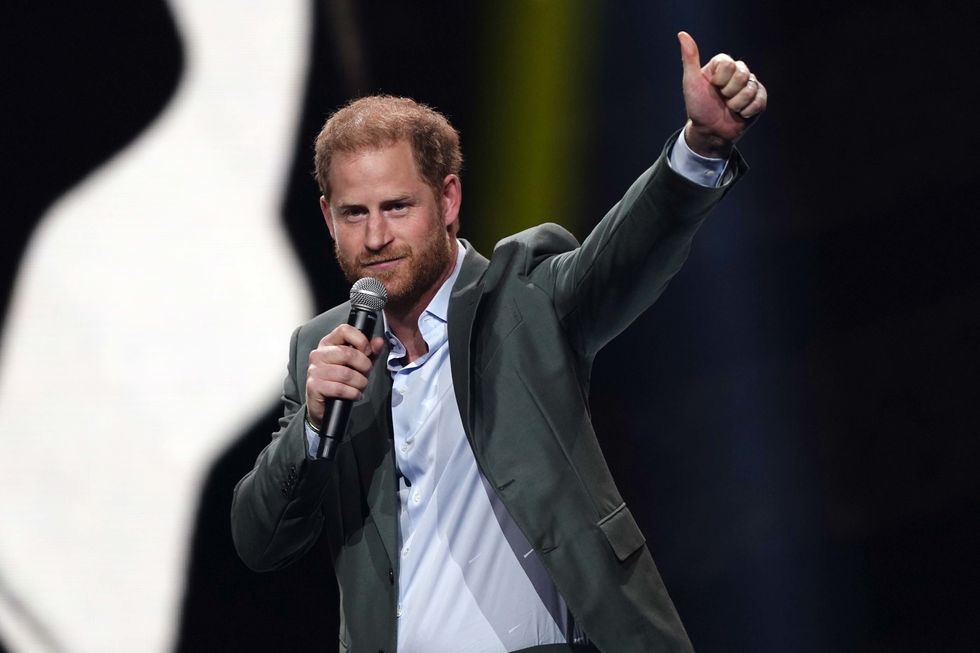 The Duke of Sussex speaking during the Invictus Games opening ceremony at the Merkur Spiel-Arena in Dusseldorf, Germany