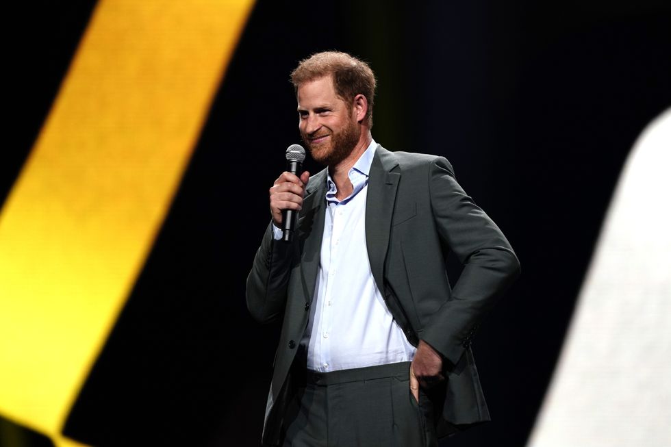 The Duke of Sussex speaking during the Invictus Games opening ceremony at the Merkur Spiel-Arena in Dusseldorf, Germany