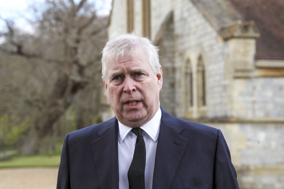 The Duke of York during a television interview at the Royal Chapel of All Saints, Windsor.
