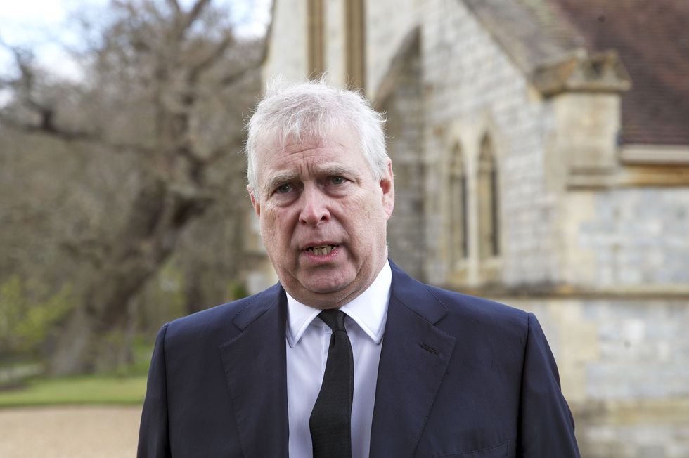 The Duke of York during a television interview at the Royal Chapel of All Saints, Windsor.
