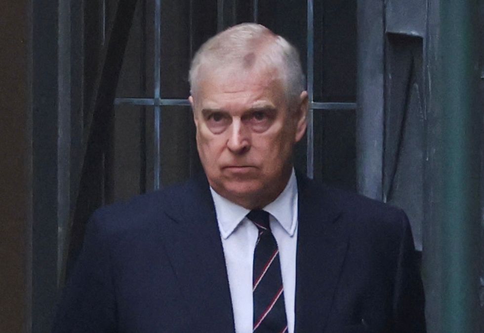 The Duke of York Prince Andrew at Prince Philip's memorial service
