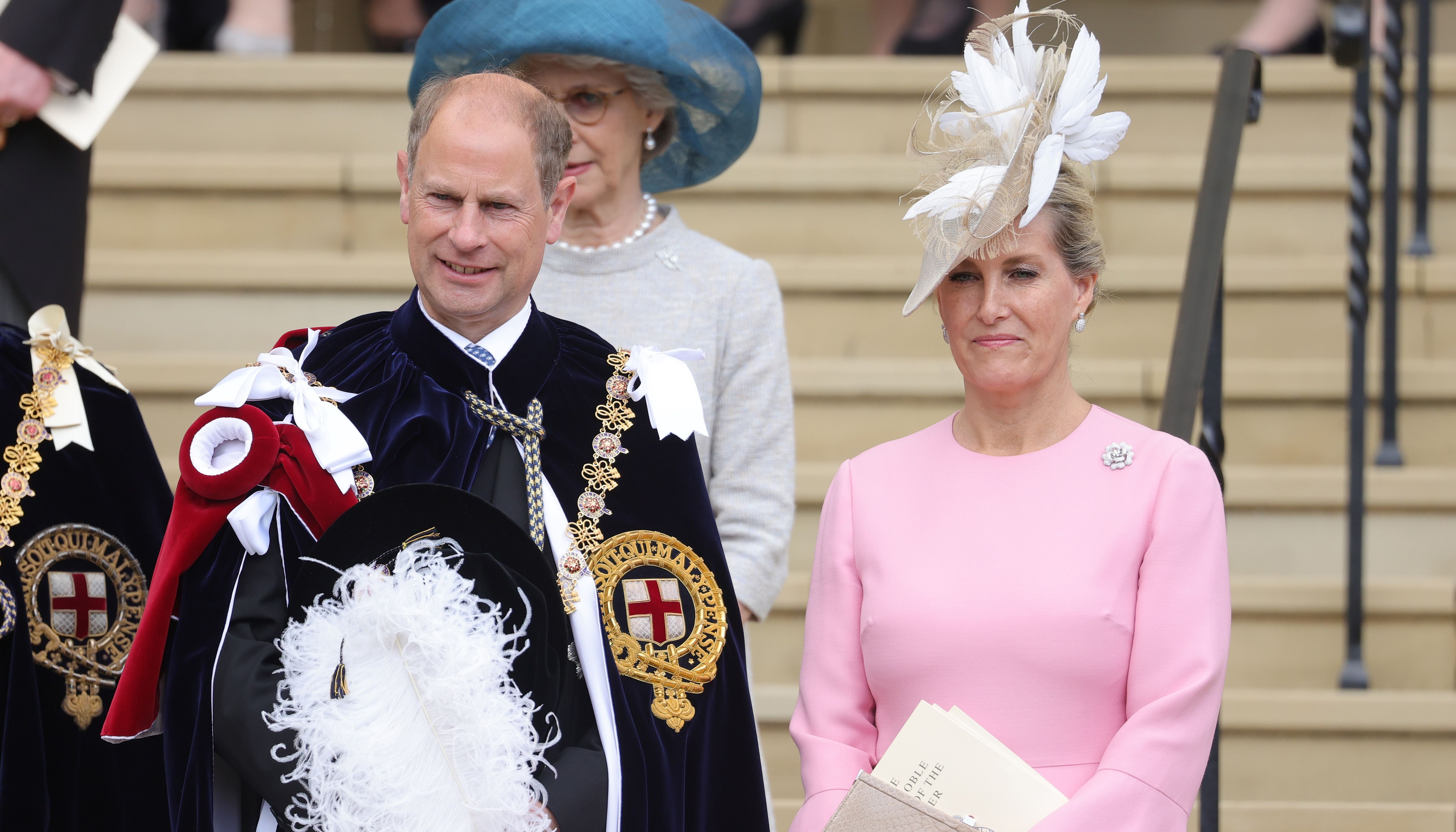 The Earl and Countess of Wessex attend the annual Order of the Garter Service at St George's Chapel