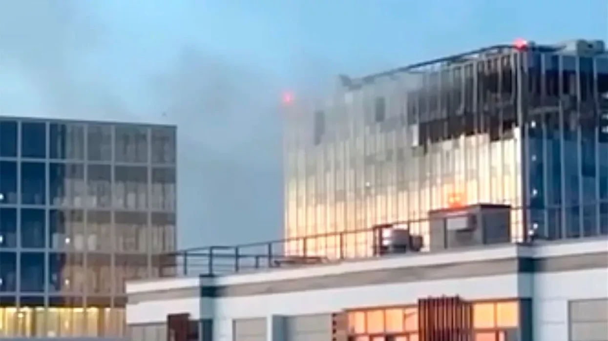 The early morning drone attack struck a skyscraper in the Russian capital