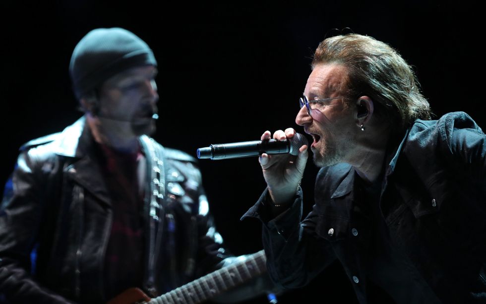 The Edge (left) admitted the band chose the name U2 because it was the name they 'hated the least'