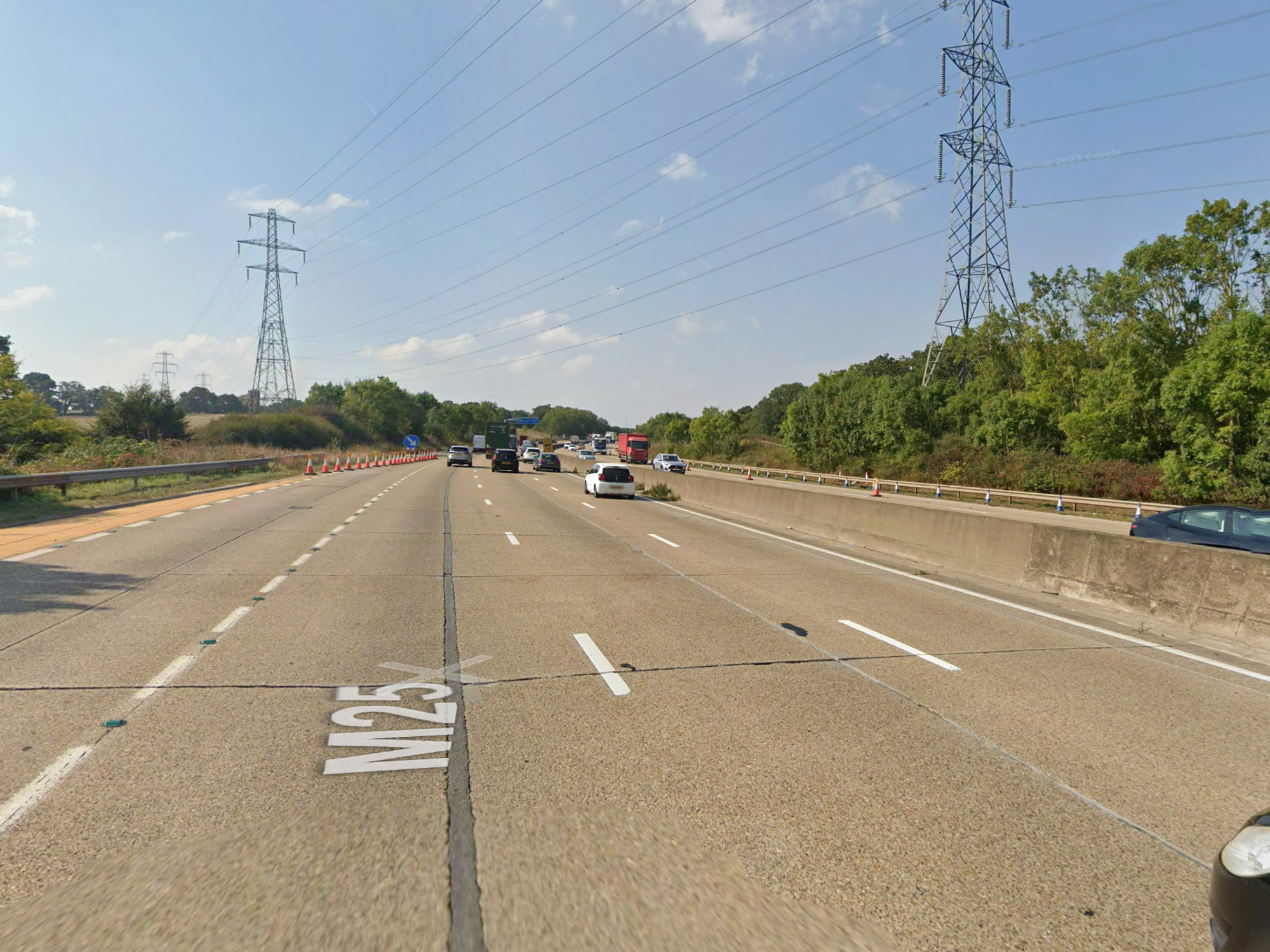 The eight people were found in the back of a lorry on the M25