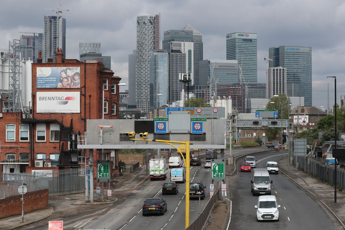 The entrance to Blackwall Tunnel 