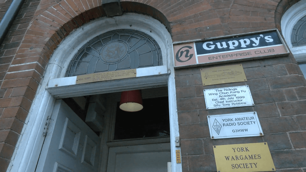 The entrance to Guppy's Enterprise Club