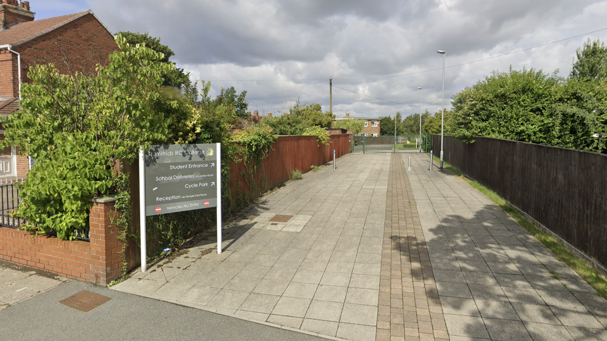 The entrance to the South Shields school