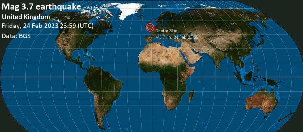 The epicentre of the earthquake happened in Brynmawr