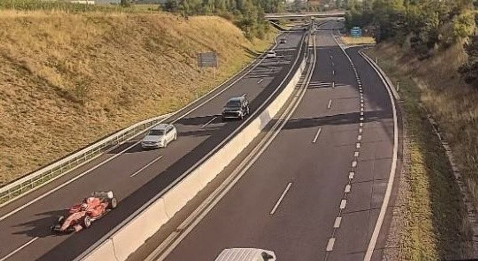 The F1 car has been caught on Czech motorways multiple times in recent years