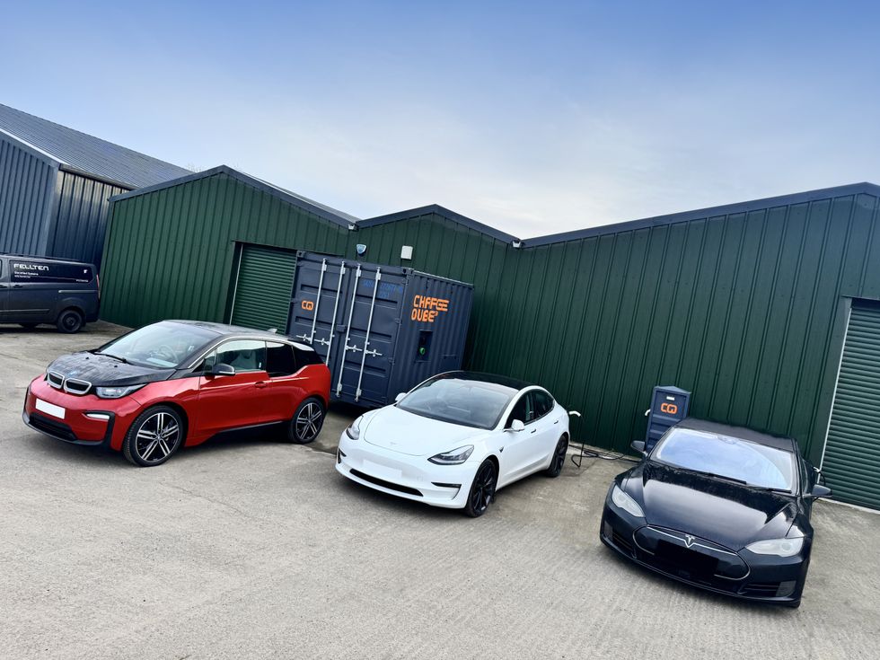 The Fellten Charge Qube charging three vehicles