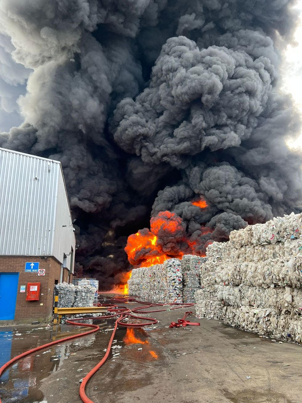 The fire broke out at the recycling plant\u200b