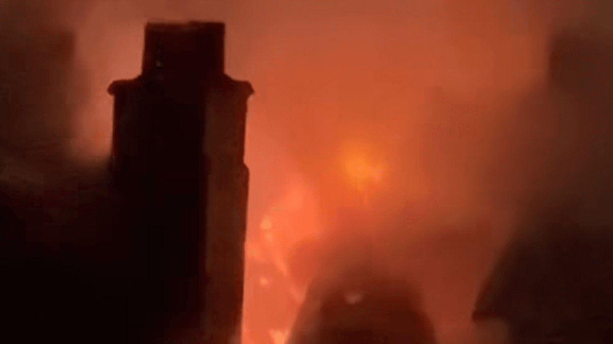 Massive blaze rips through hospital building as 50 firefighters rush in to tackle raging inferno