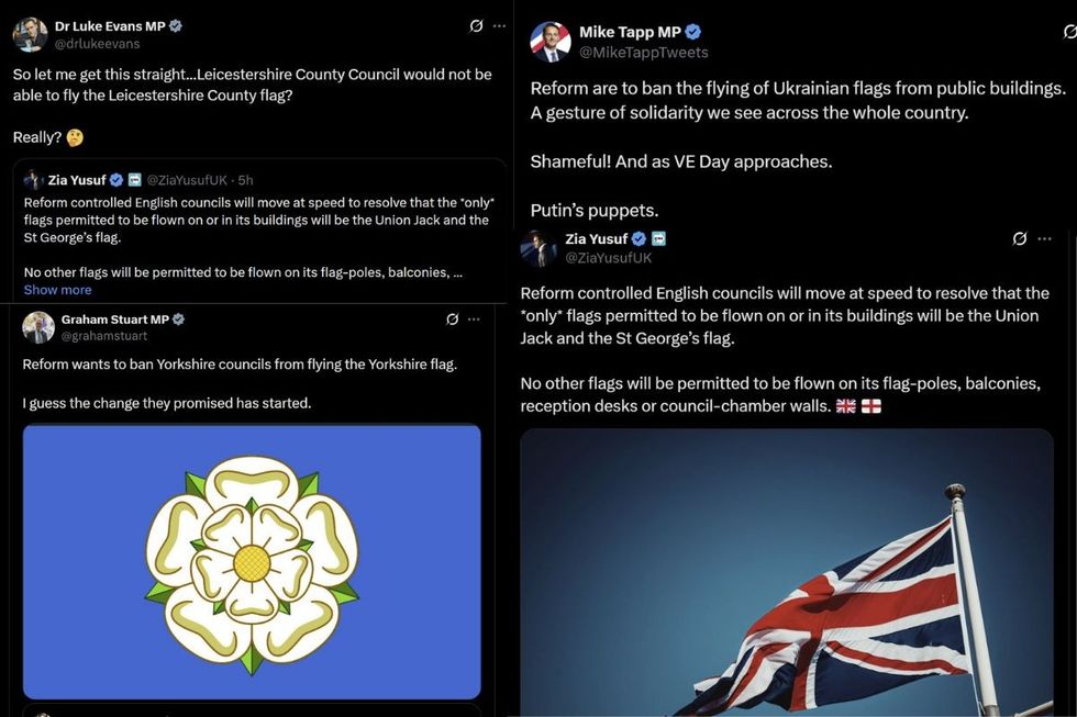 The flag row played out on social media