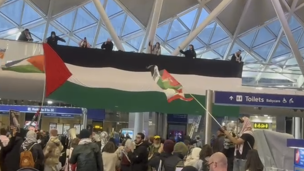 The flag was unfurled at the London station