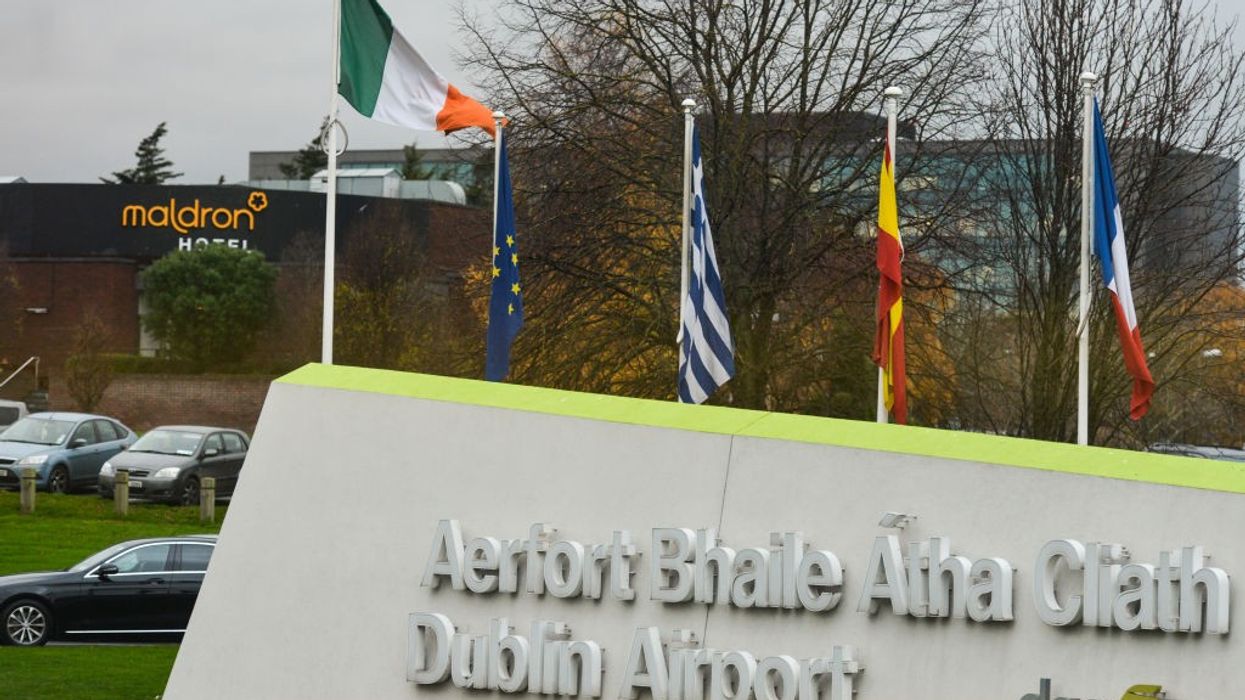 The flight landed at Dublin airport