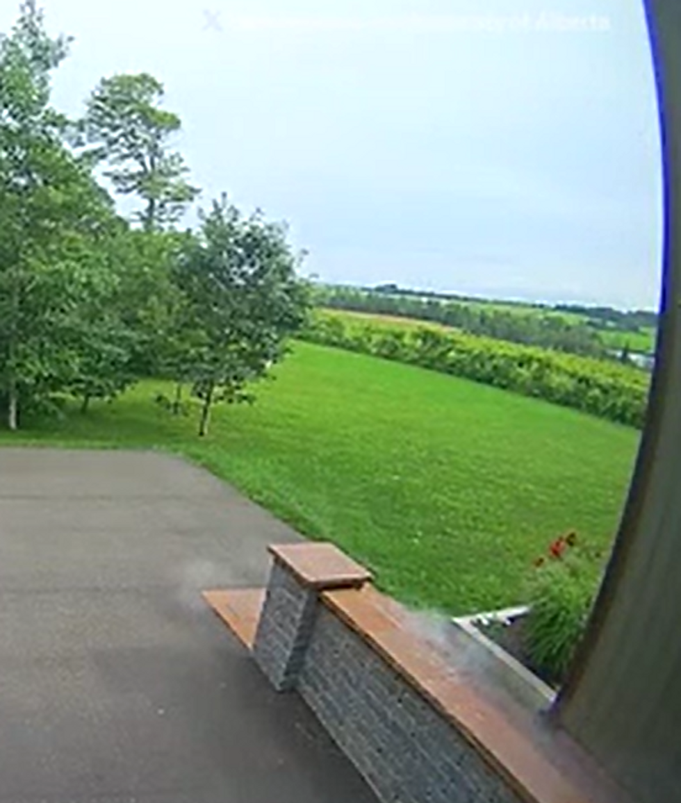 The footage shows the meteorite darting to the ground and exploding near the couple\u2019s front door