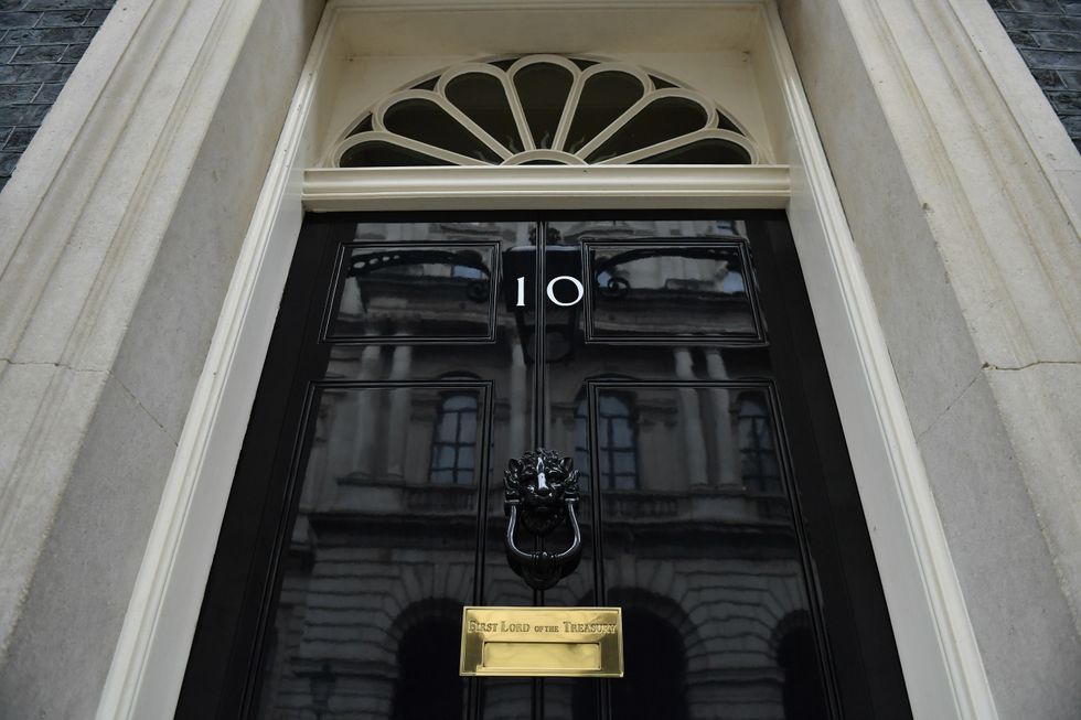 The front door of number 10 Downing Street in London.
