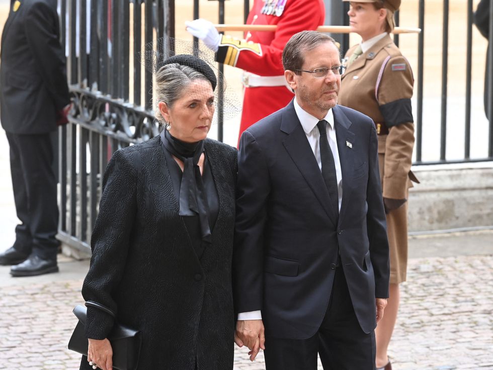 The funeral of Her Majesty the Queen at Westminster Abbey. Picture shows President of Israel Isaac Herzog and wife Michal Herzog. September 19, 2022. Geoff Pugh/Pool via REUTERS